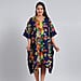 JOVIE Tropical Printed Short Kaftan - Black & Multi
