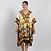 TAMSY Tropic Floral Printed Short Kaftan - Blue & Multi