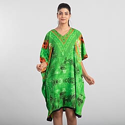 TAMSY Animal Fantasy Printed Short Kaftan - Blue & Multi