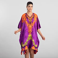 JOVIE Kaleidoscope Printed Short Kaftan - Blue & Multi