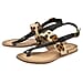 RAVEL Black & Leopard-Print Luna Flat Sandals