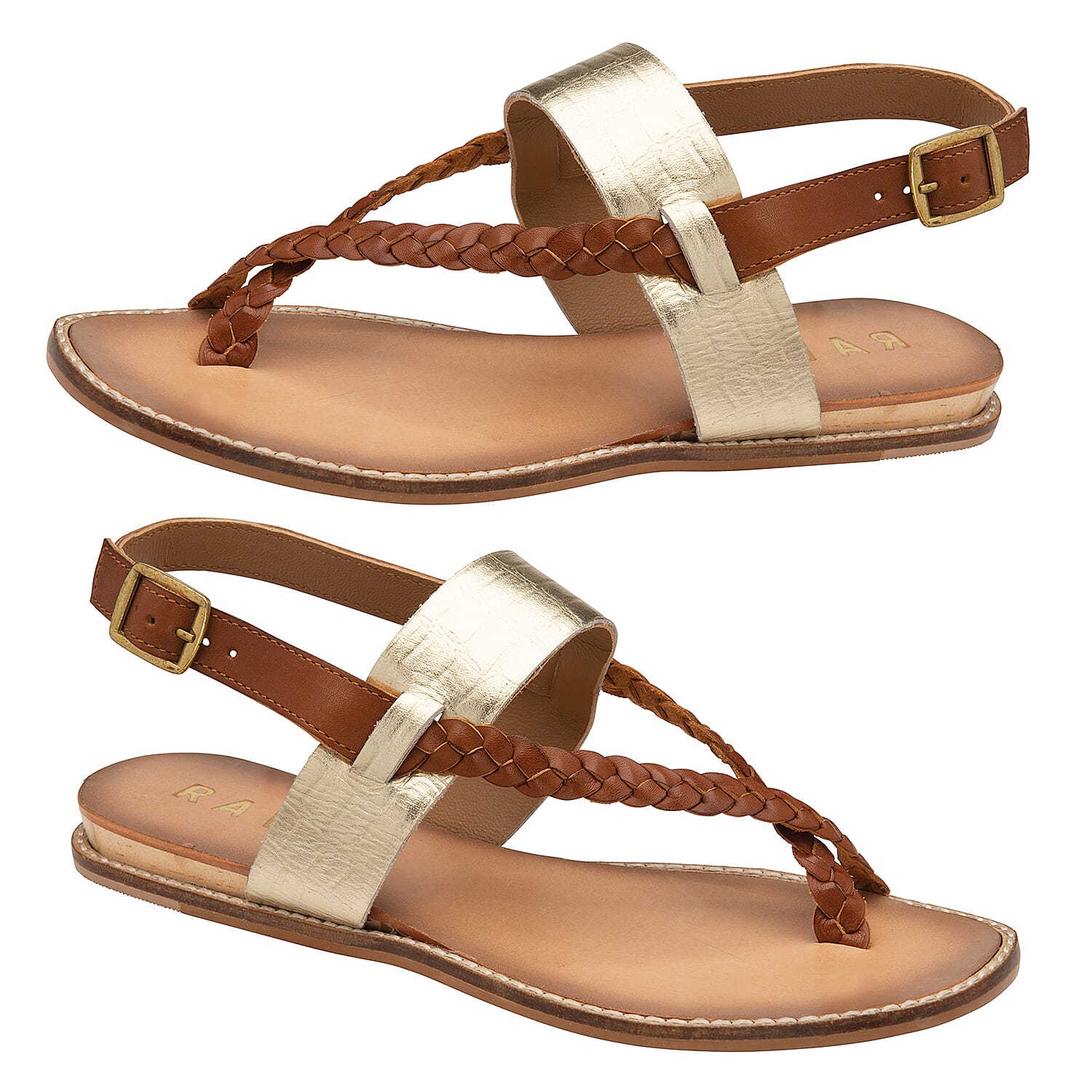 RAVEL Black & Leopard-Print Luna Flat Sandals