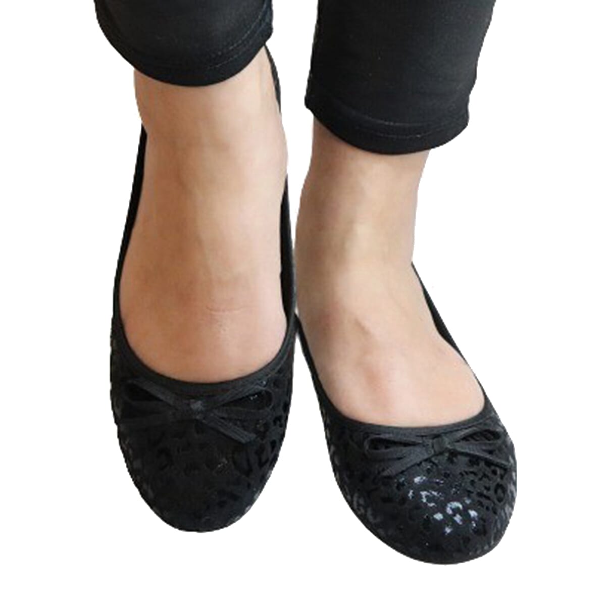Black Ballerina Bow Tie Ballet Pumps (Size 3)