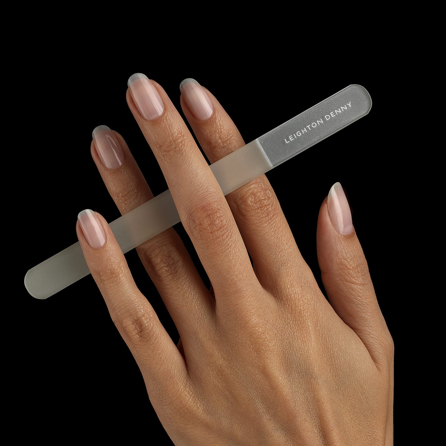 Leighton Denny- Crystal Nail File Duo (Incl.Small Crystal File -13.5cm, Large Crystal File - 19.5cm & Faux Leather wallet)