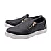 Black Croc Pattern Zipper Canvas Trainers 