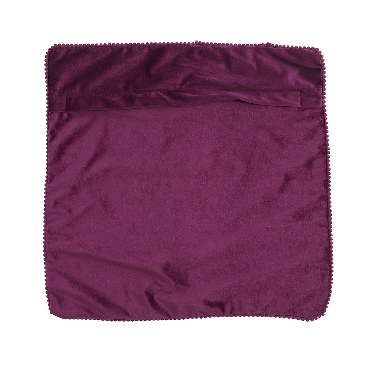 Set of 2- Solid Velvet Cushion Cover (Size 45x45 Cm) - Purple