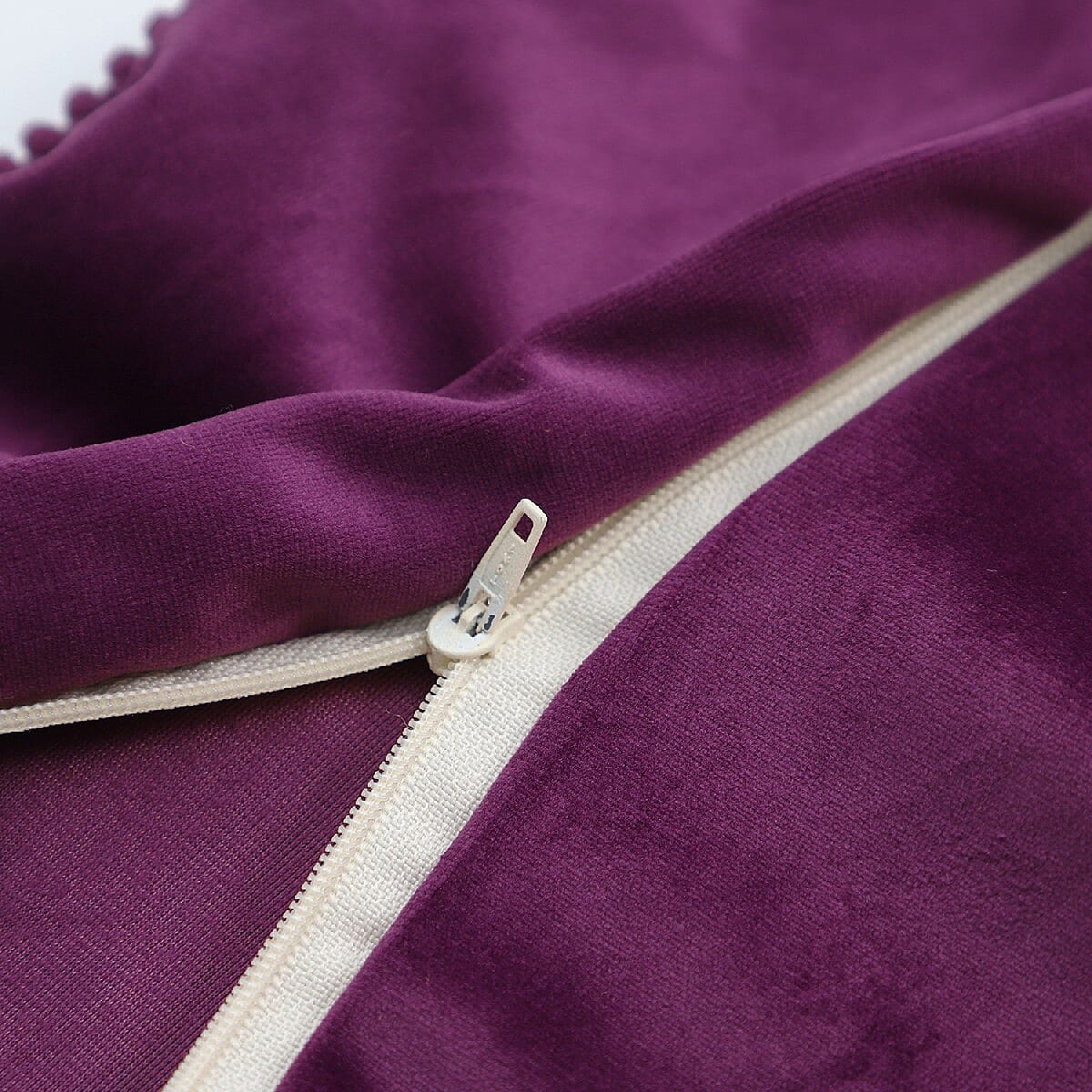 Set of 2- Solid Velvet Cushion Cover (Size 45x45 Cm) - Purple