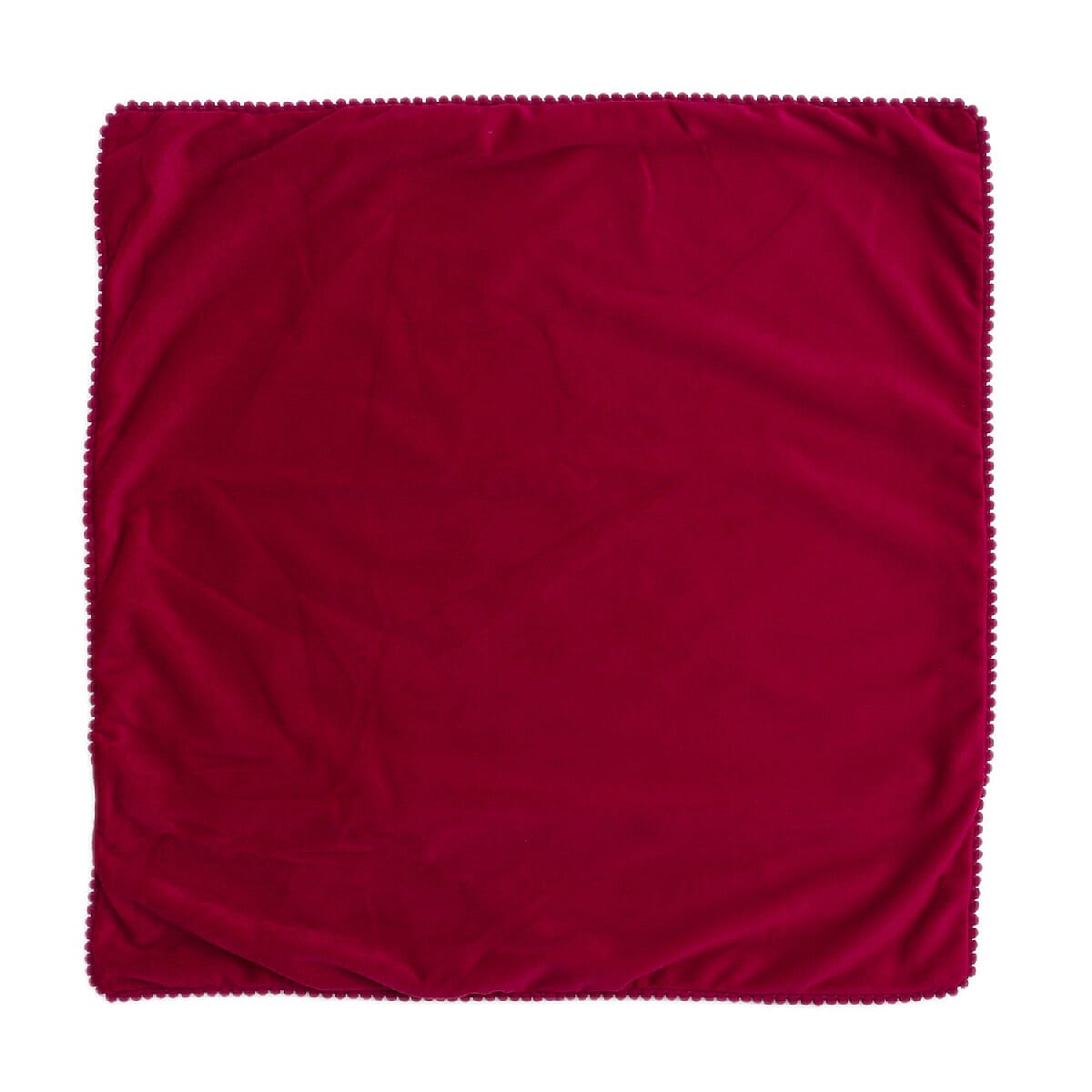 Set of 2 Solid Velvet Cushion Cover  (Size 45x45 Cm) Red Wine