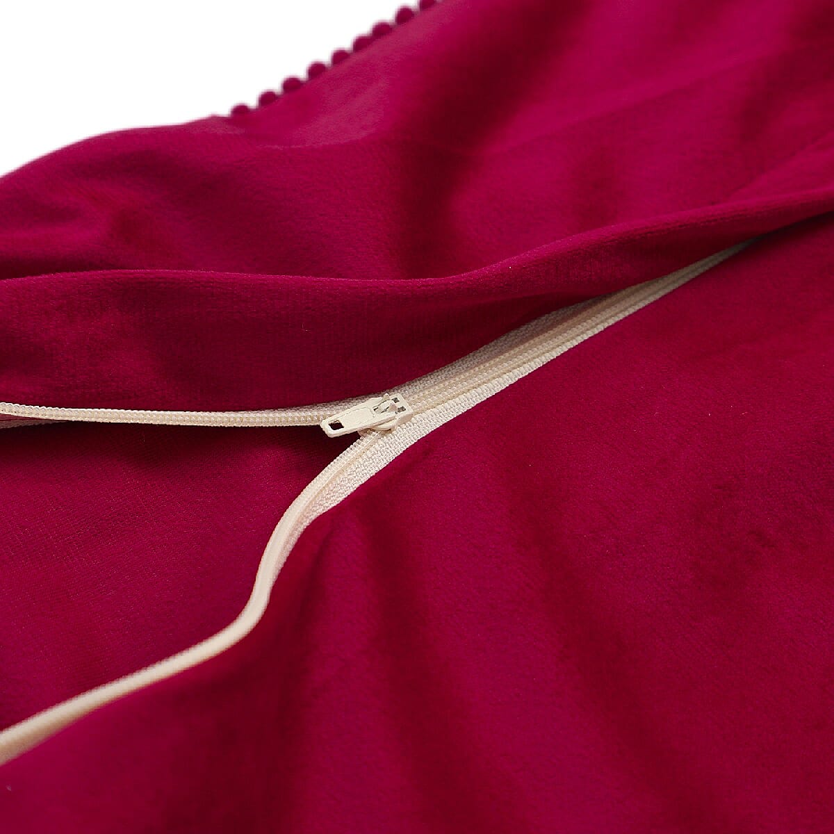 Set of 2 Solid Velvet Cushion Cover  (Size 45x45 Cm) Red Wine