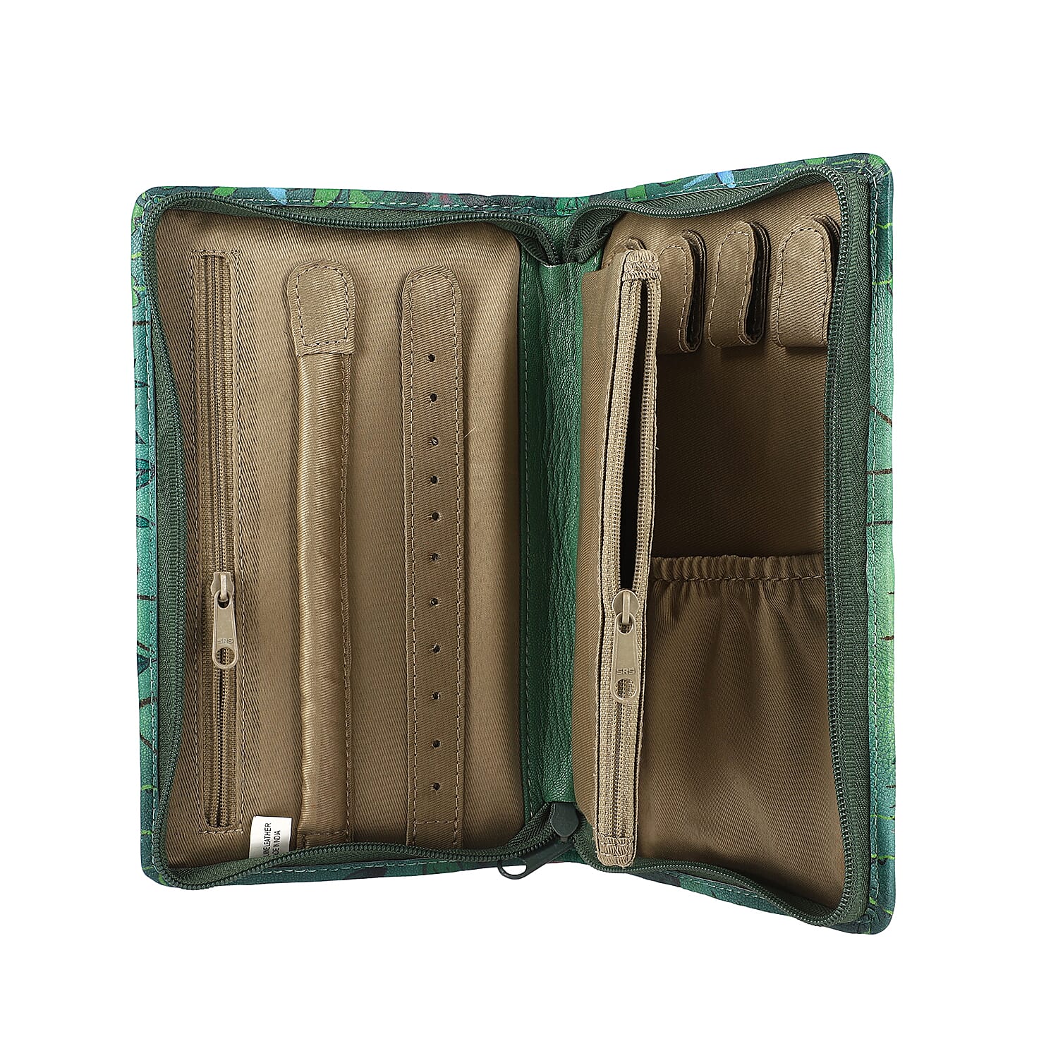 Portable Hand Printed Deer Mother Theme Jewellery Organiser - Black and Multi