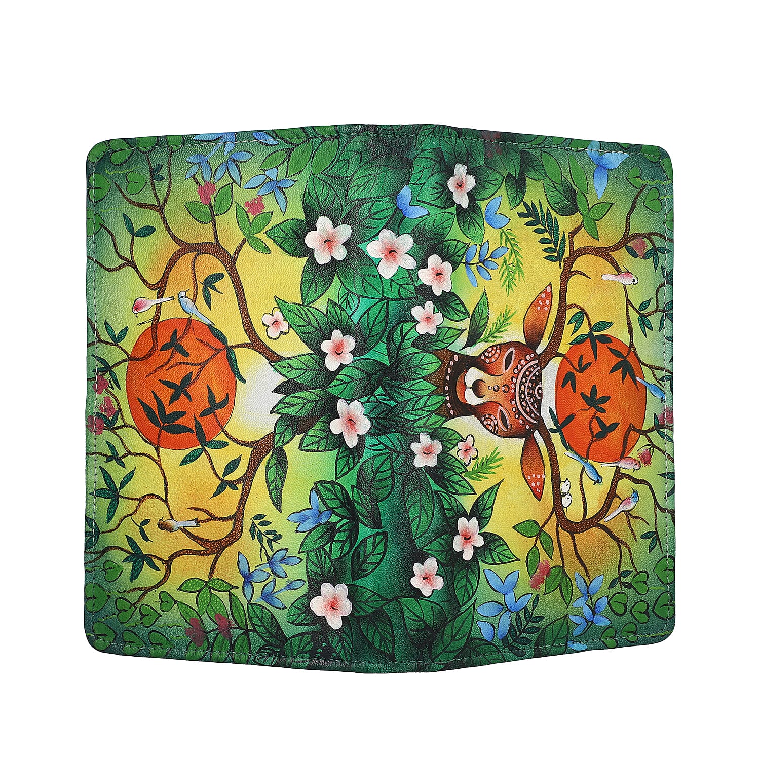 Portable Hand Printed Deer Mother Theme Jewellery Organiser - Black and Multi