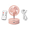 Portable and Lightweight Foldable Fan with Four Wind Speed Settings (Includes 1pc Remote Control, 1pc USB Cable) - Pink