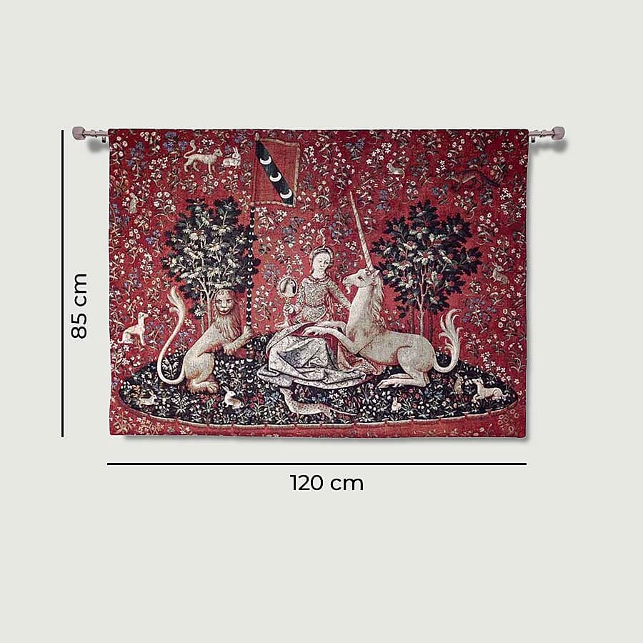 Signare Tapestry - 100% Cotton Wall Hanging - Lady & Unicorn Sense of Sight