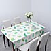 100% Waterproof PVC Table Cloth with Leaves Pattern (Size 140x137cm) - Ivory