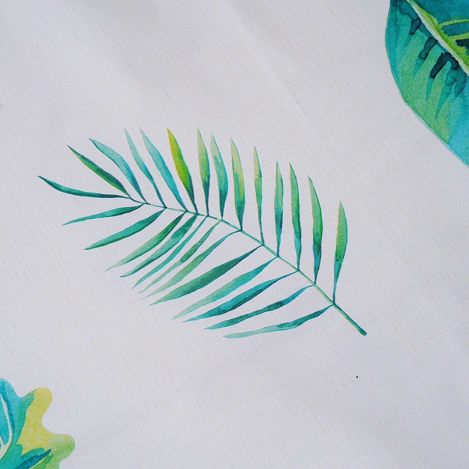 100% Waterproof PVC Table Cloth with Leaves Pattern (Size 140x137cm) - Ivory