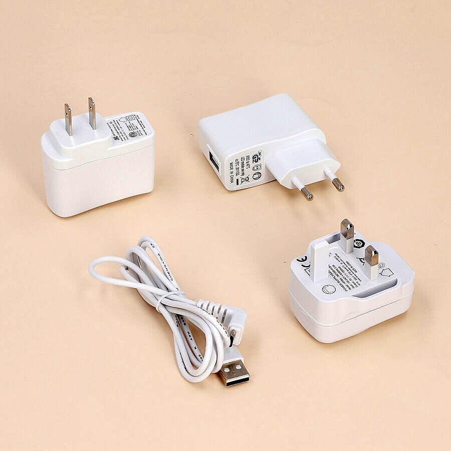 Alarm Clock Wake Up Light With Built In Radio And Sound Effects (Size 17x17x9.3cm) (2xAAA batteries - not included)