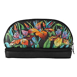 Portable Hand Printed Peony Theme Jewellery Organiser - Light Green