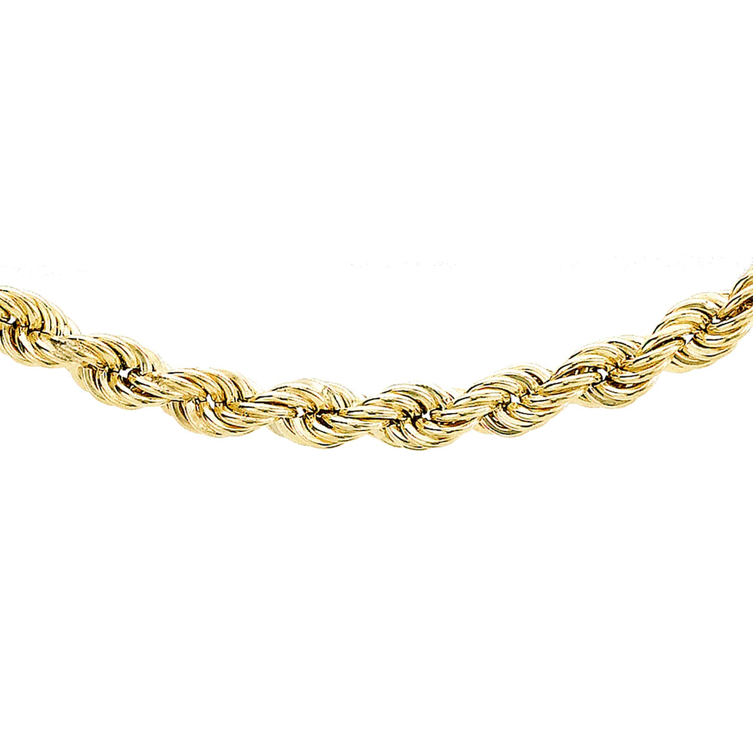 Close Out Deal- 9K Yellow Gold Rope Necklace (Size 20) with Spring Ring Clasp, Gold Wt 5.40 Gms