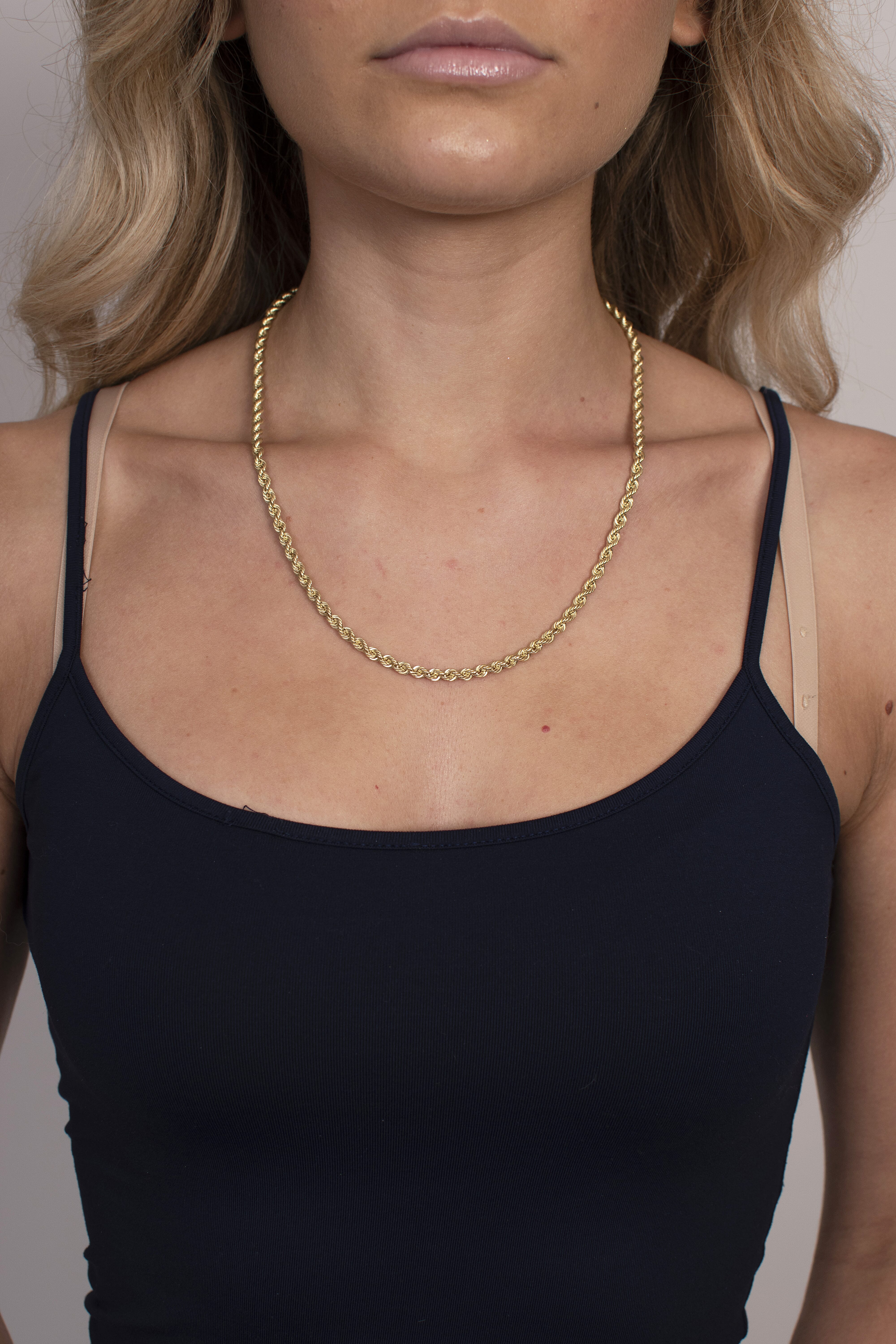 Close Out Deal- 9K Yellow Gold Rope Necklace (Size 20) with Spring Ring Clasp, Gold Wt 5.40 Gms
