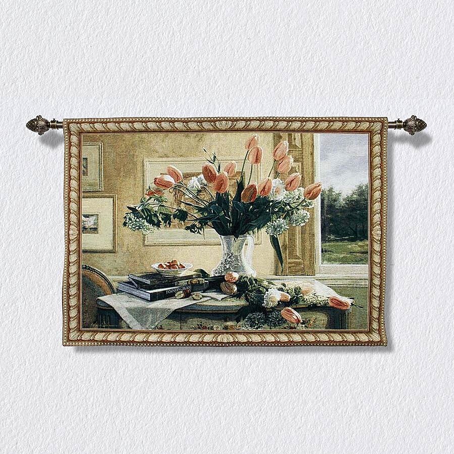 Signare Tapestry 100 Cotton Wall Hanging Tulips in a Vase 6295184 TJC