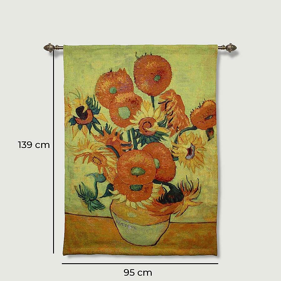 Signare Tapestry - 100% Cotton Wall Hanging - Van Gogh Sun Flower