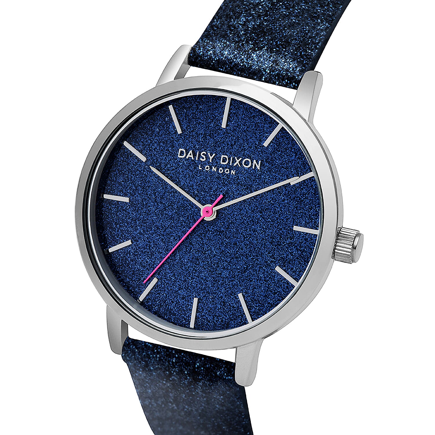 Daisy Dixon Naomi Navy Blue Strap With Silver Dial Ladies Watch