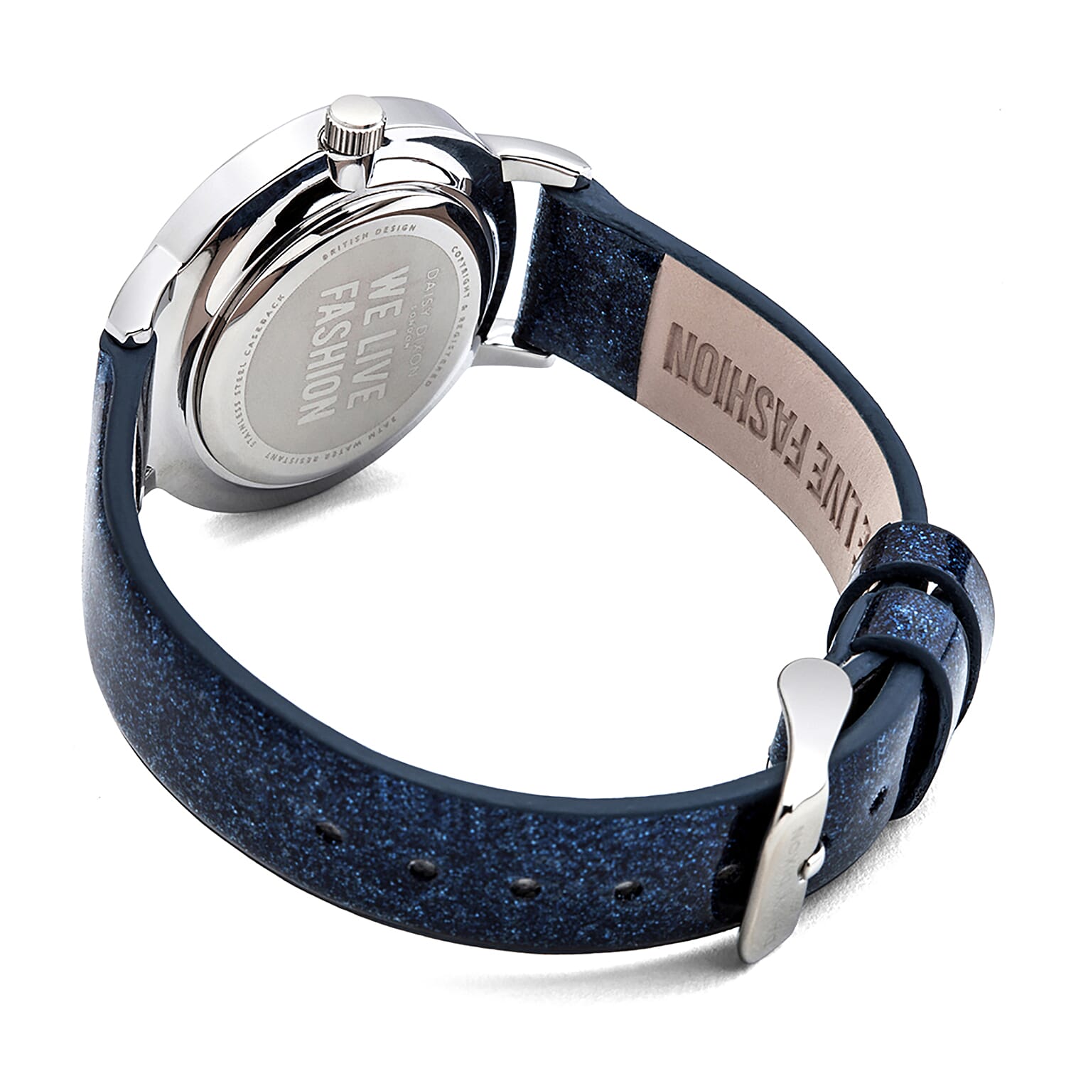 Daisy Dixon Naomi Navy Blue Strap With Silver Dial Ladies Watch