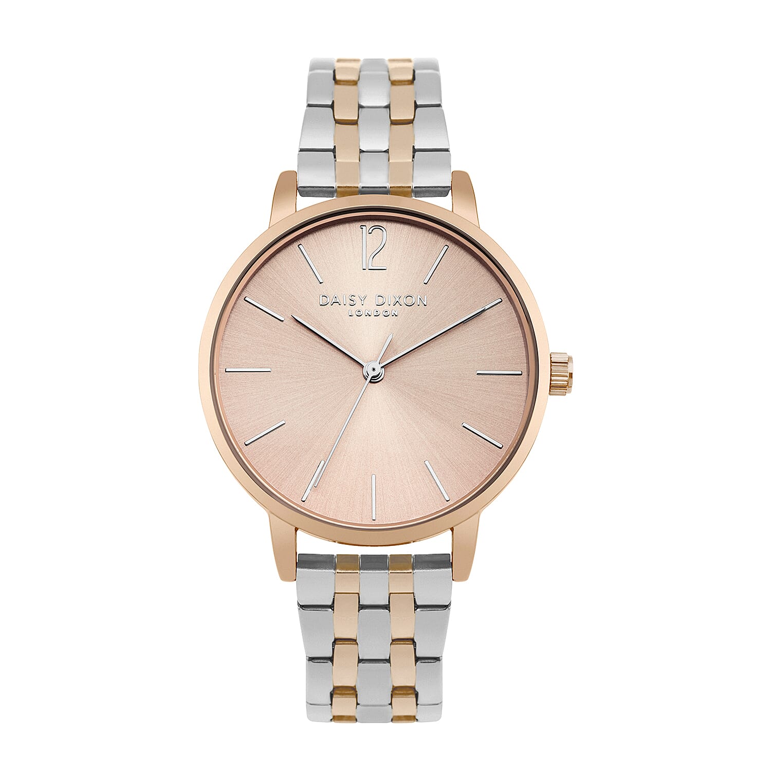 Daisy Dixon Imogen Gold and Rose Gold Tone Ladies Watch with Pale Rose Gold Dial