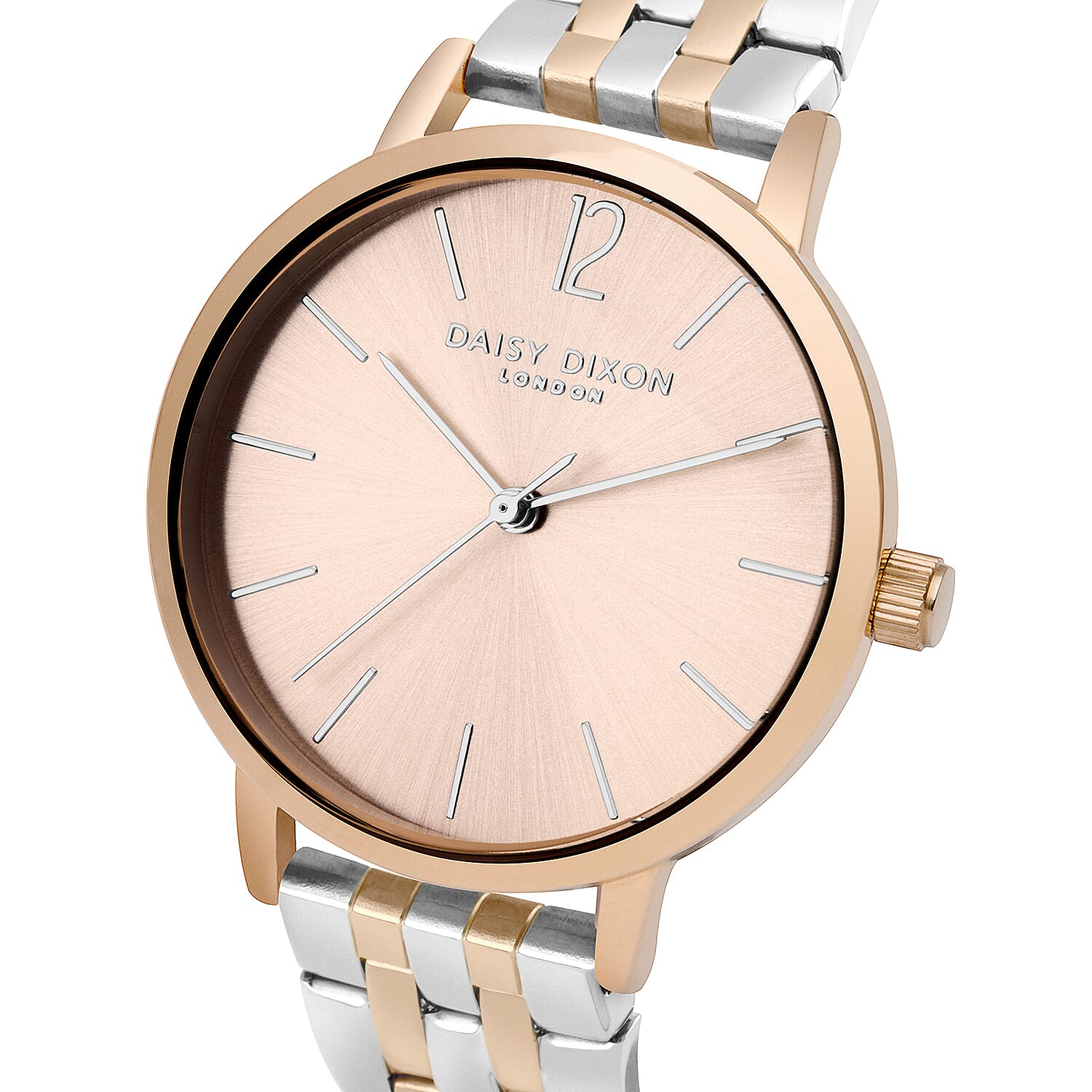 Daisy Dixon Imogen Gold and Rose Gold Tone Ladies Watch with Pale Rose Gold Dial
