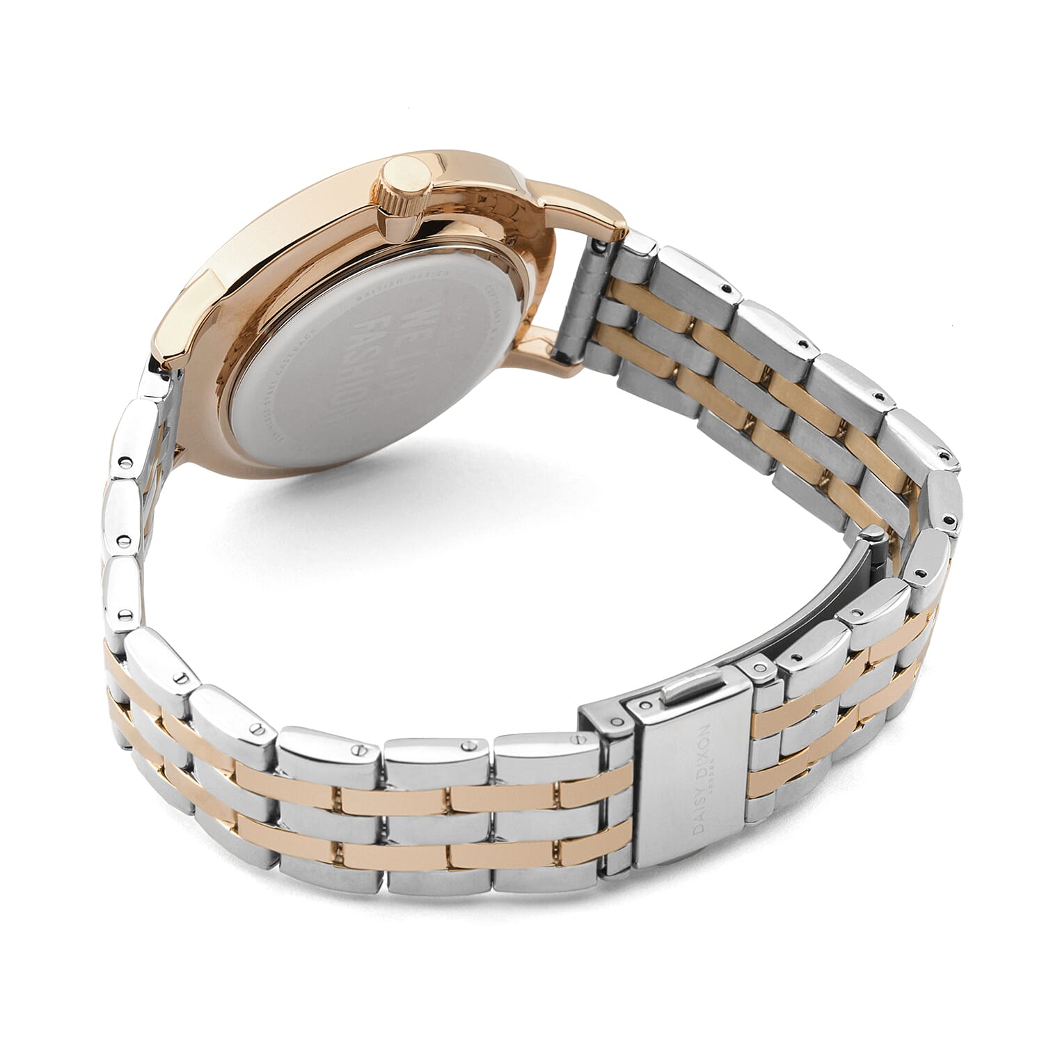 Daisy Dixon Imogen Gold and Rose Gold Tone Ladies Watch with Pale Rose Gold Dial