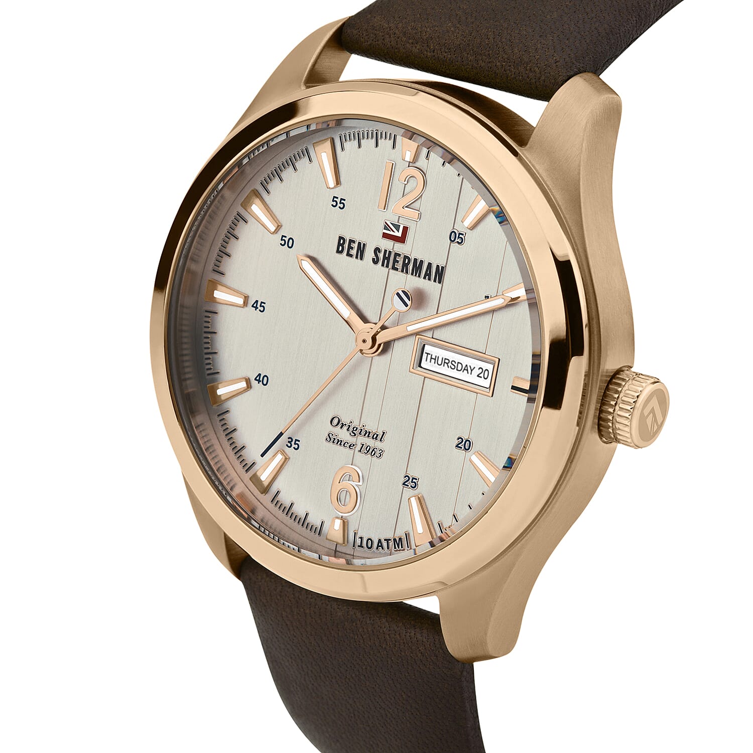 Ben Sherman Watch with Mink Dial and Brown Leather Strap