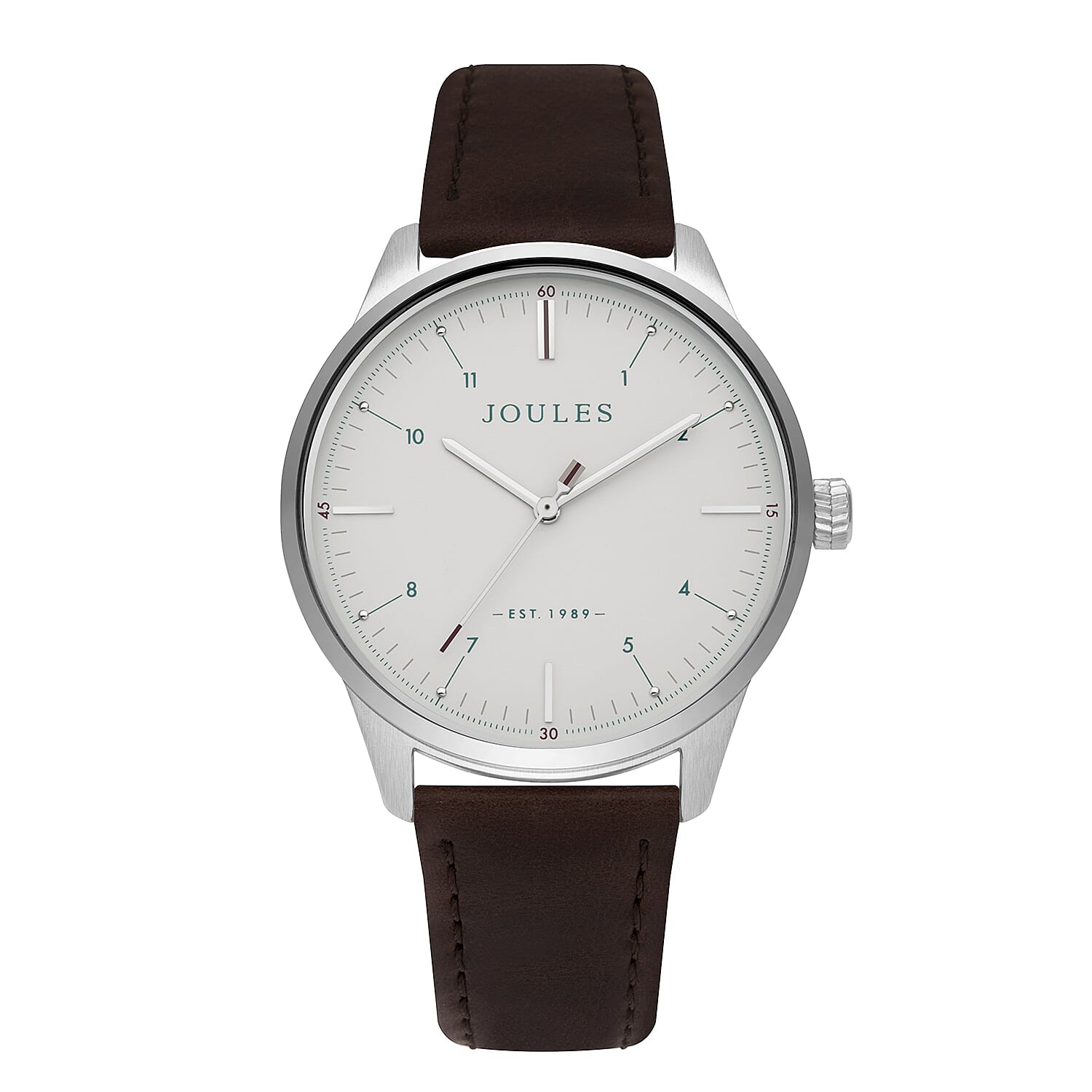 Joules Gents Watch with Matte Cream Dial and Brown Strap