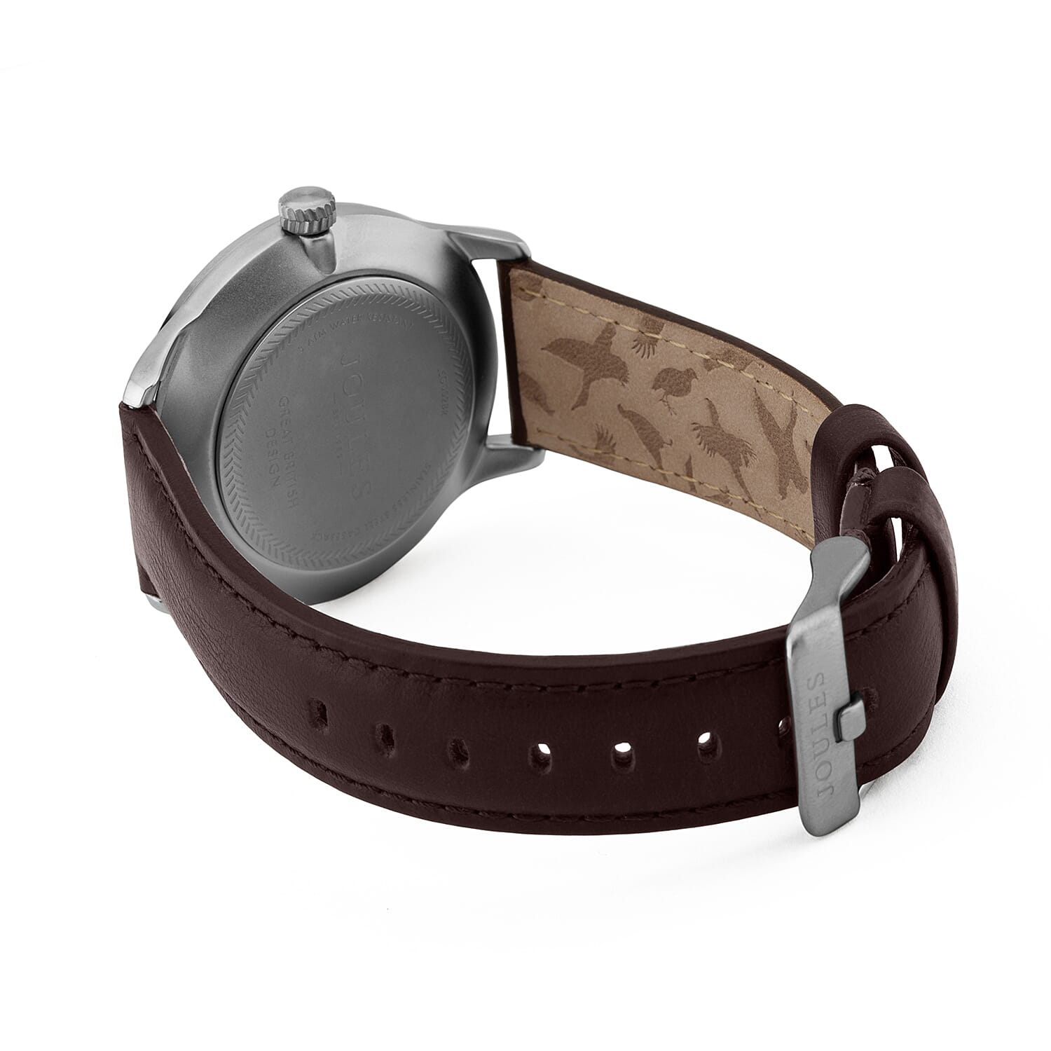 Joules Gents Watch with Matte Cream Dial and Brown Strap