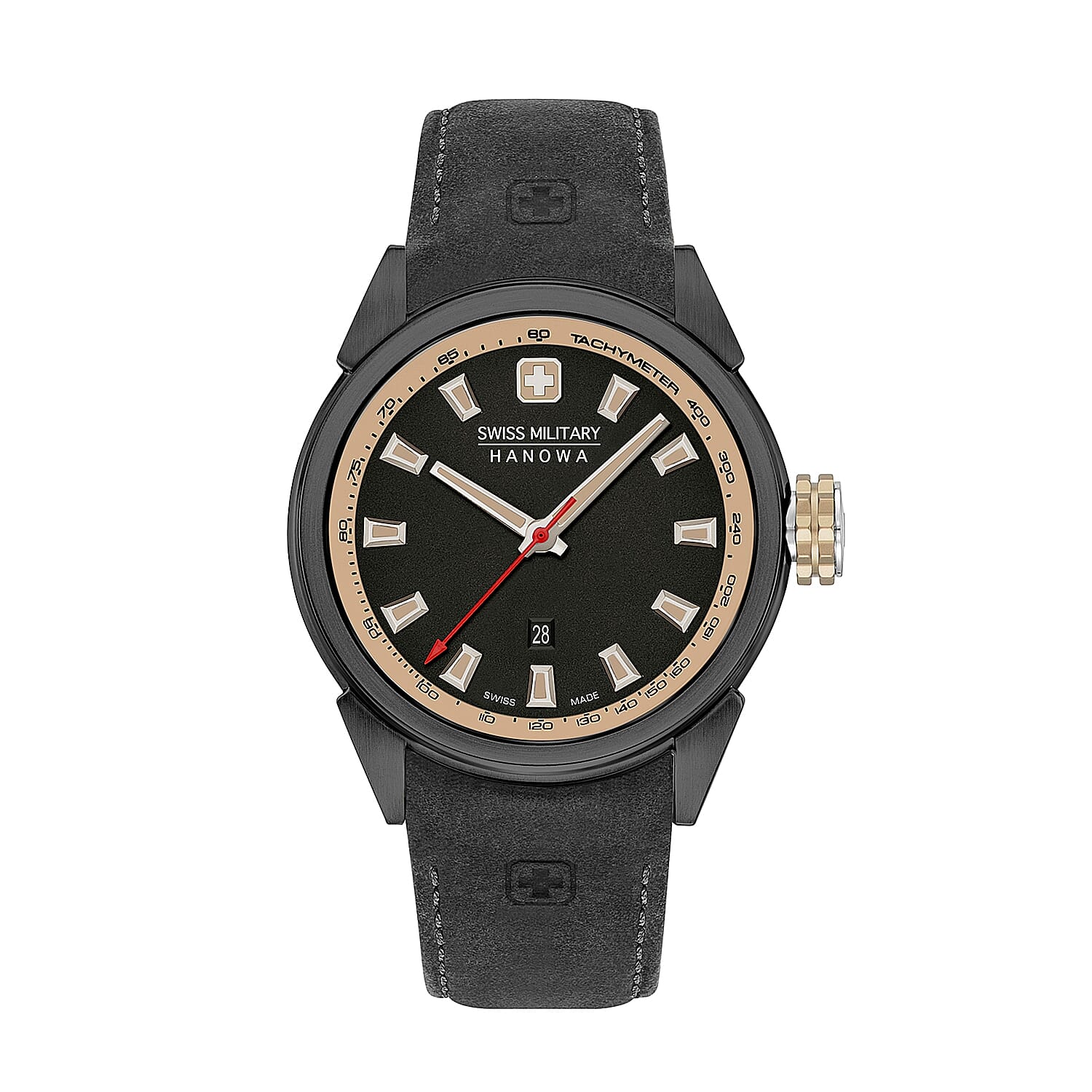 Swiss Military Hanowa Platoon Mens Watch with Black Dial and Black Strap