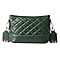 Genuine Leather Quilted Pattern Crossbody Bag - Green