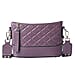 Genuine Leather Quilted Pattern Crossbody Bag - Light Purple