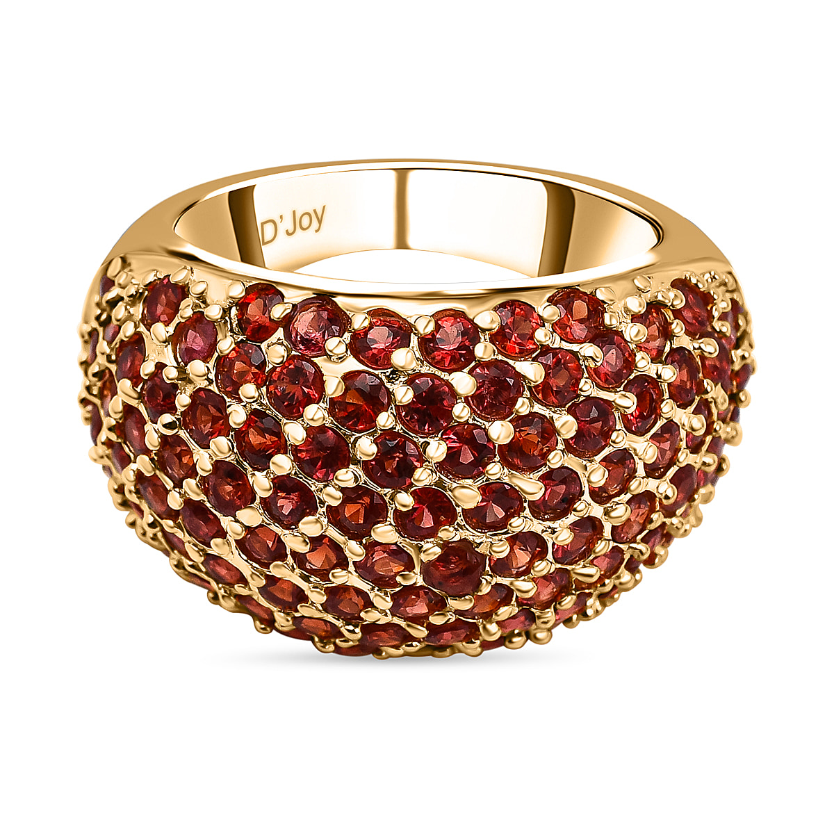 3.76 Ct. Red Sapphire Cluster Ring in Yellow Gold Plated Sterling Silver