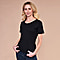 SUGARCRISP 100% Cotton Short Sleeve Rib TShirt (Size 10) - Black