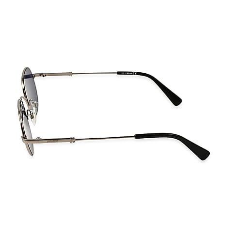 Cavalli Womens Retro Style Metal Sunglasses with Pink Lenses - Silver