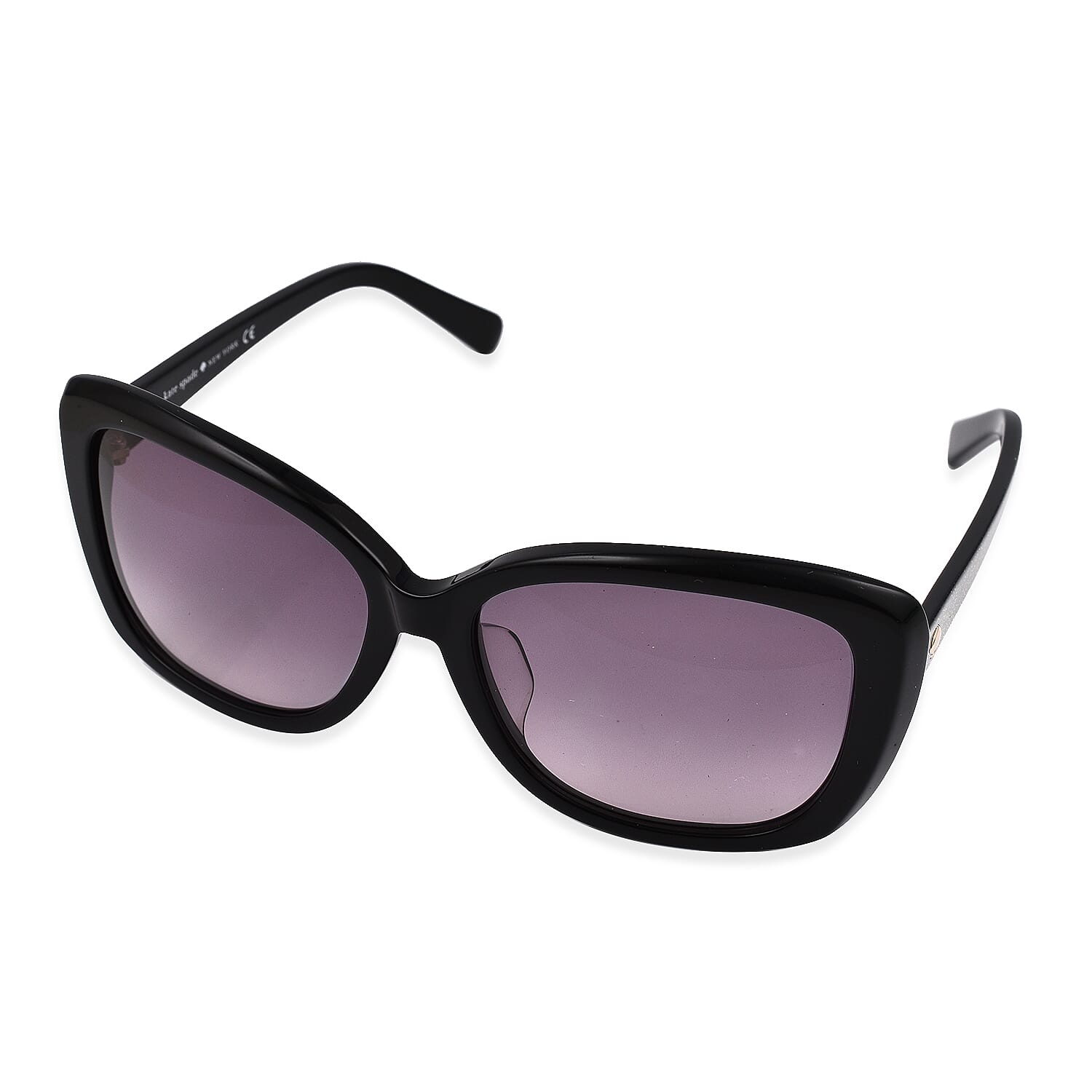 Closeout deal - Kate Spade UV Protection Designer Sunglasses - Black Sparkle