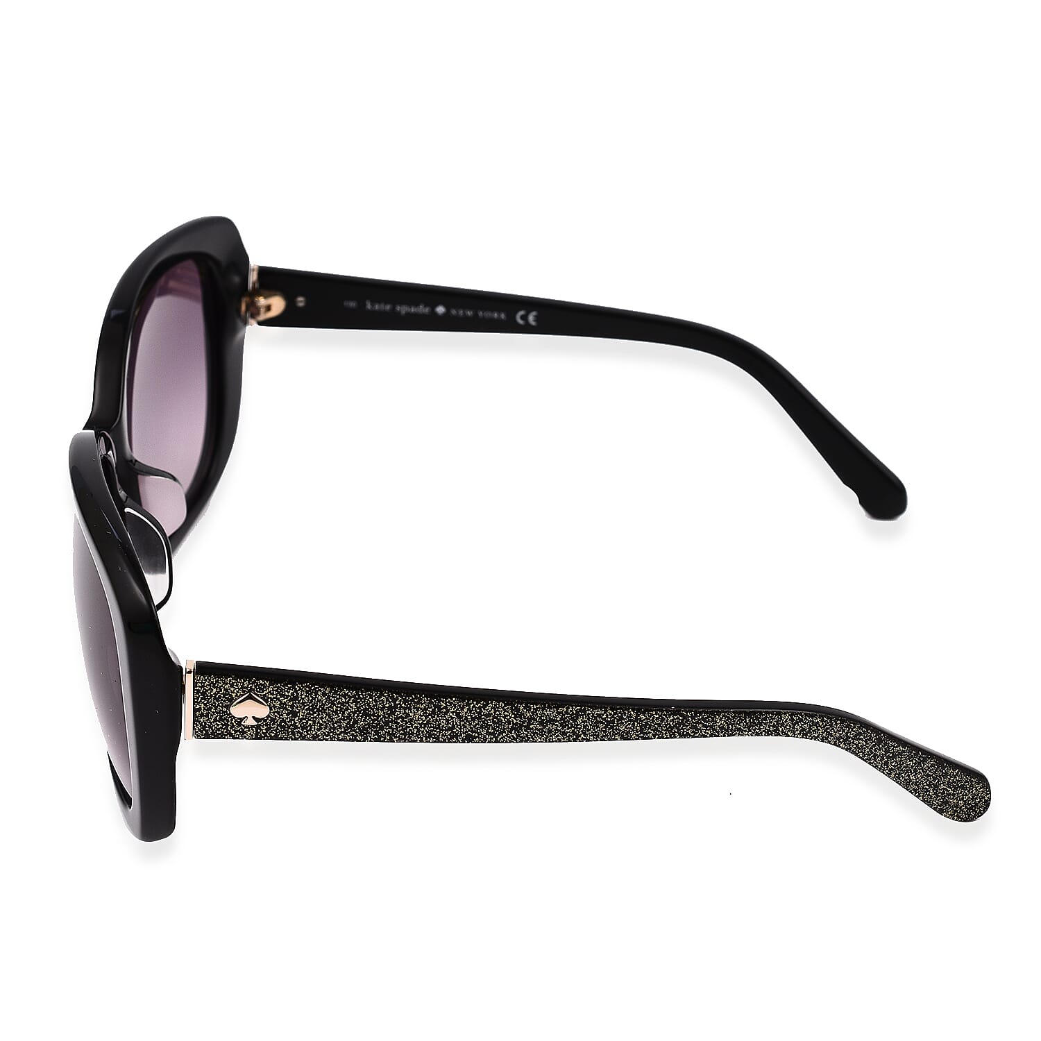 Closeout deal - Kate Spade UV Protection Designer Sunglasses - Black Sparkle