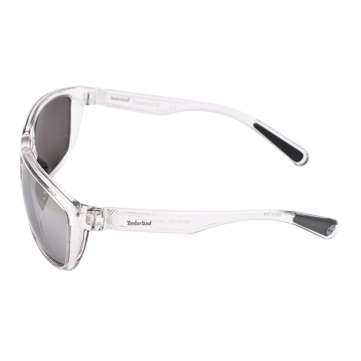 Limited Closeout Deal - Timberland Sunglasses - Clear Frame With Grey Polarized Lens - UV Protection Category 3