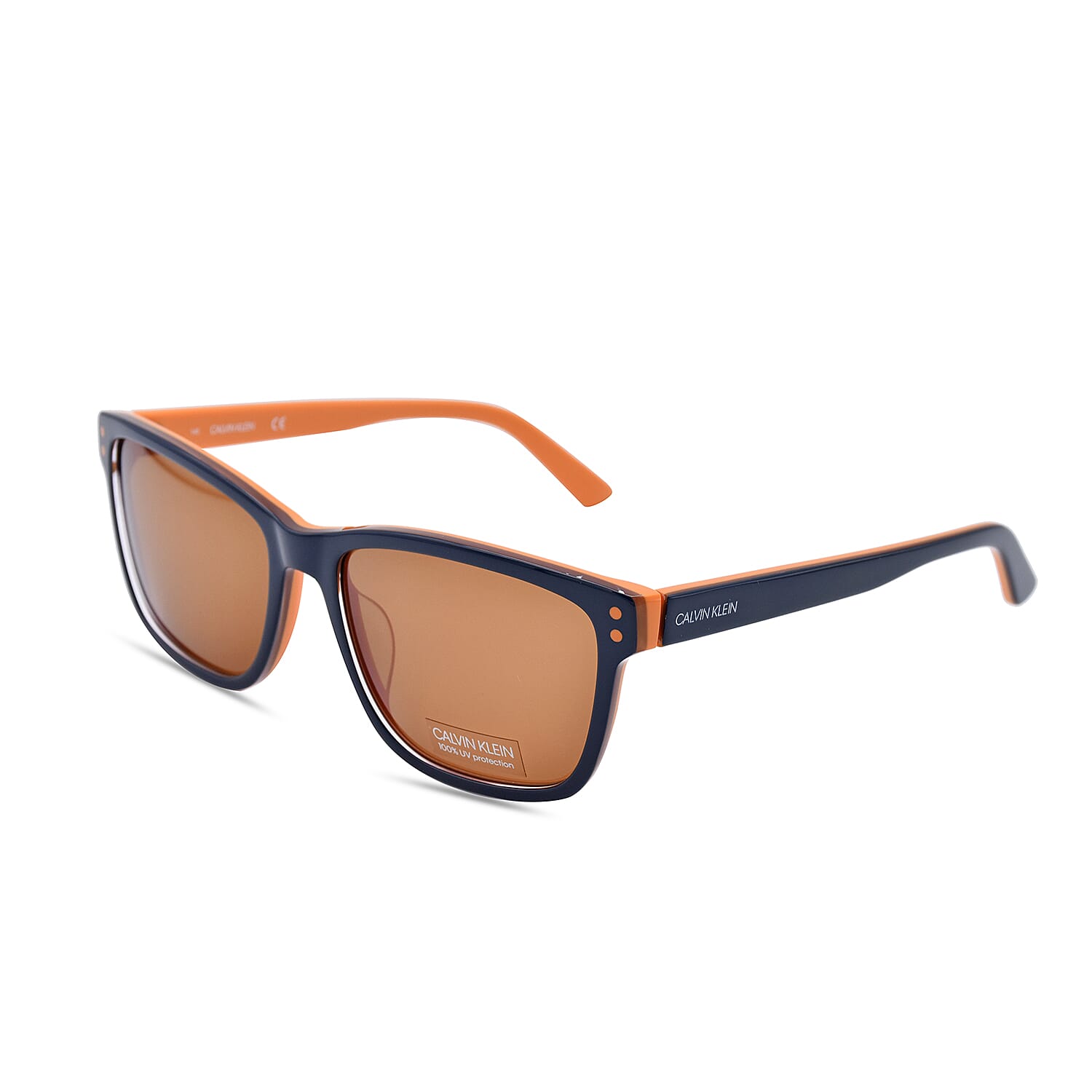 CALVIN KLEIN Blue and Orange Wayferer Sunglasses with Brown Lenses
