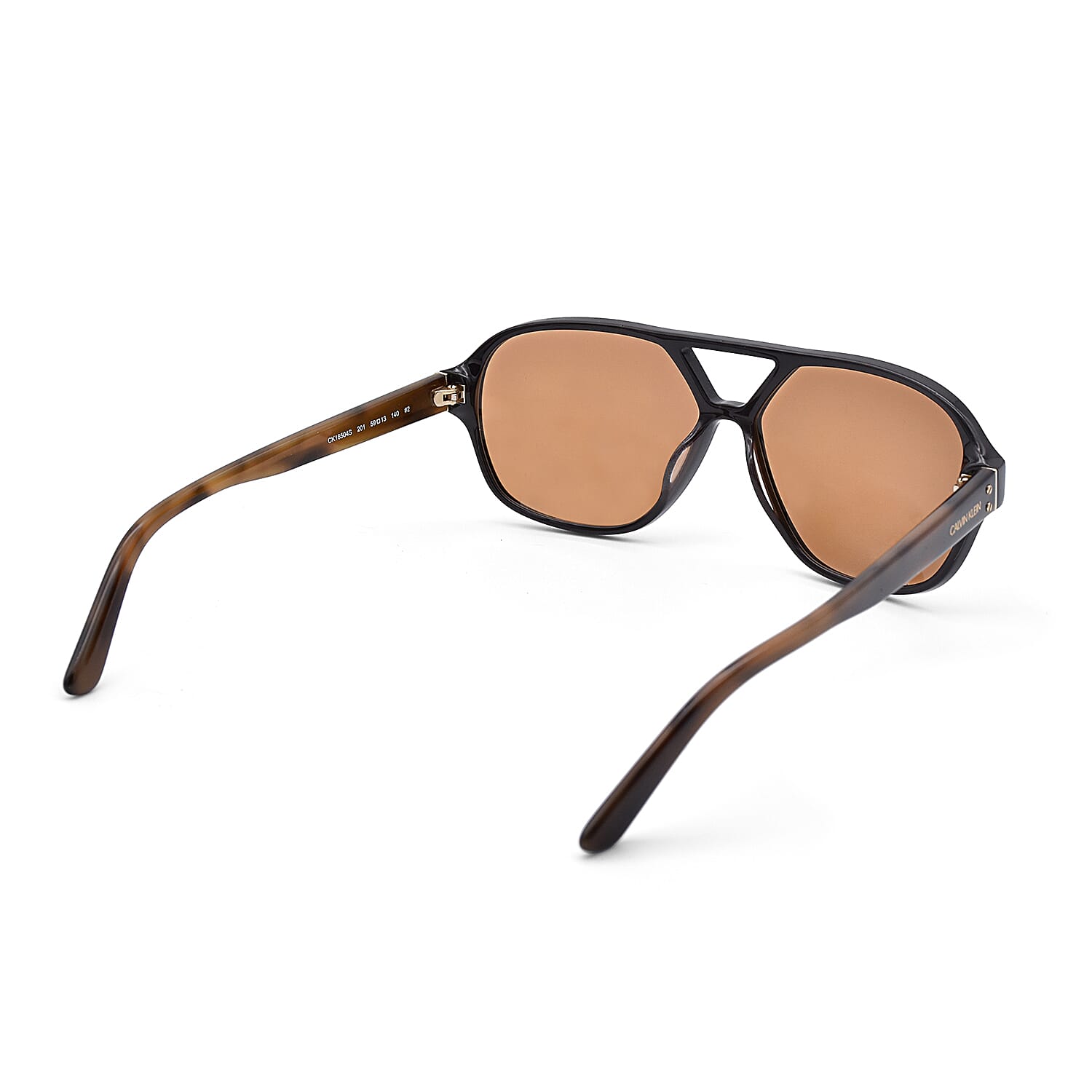 CALVIN KLEIN Dark Brown Aviator with Brown Tint Lenses