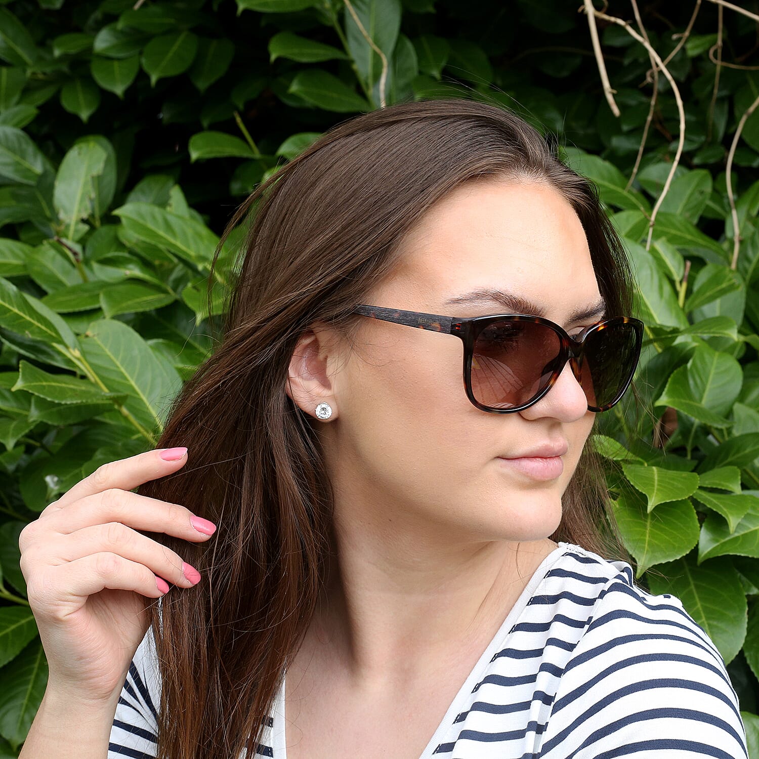 JUST CAVALLI Brown Tortoise Pattern Cat-Eye Sunglasses with Brown Lenses