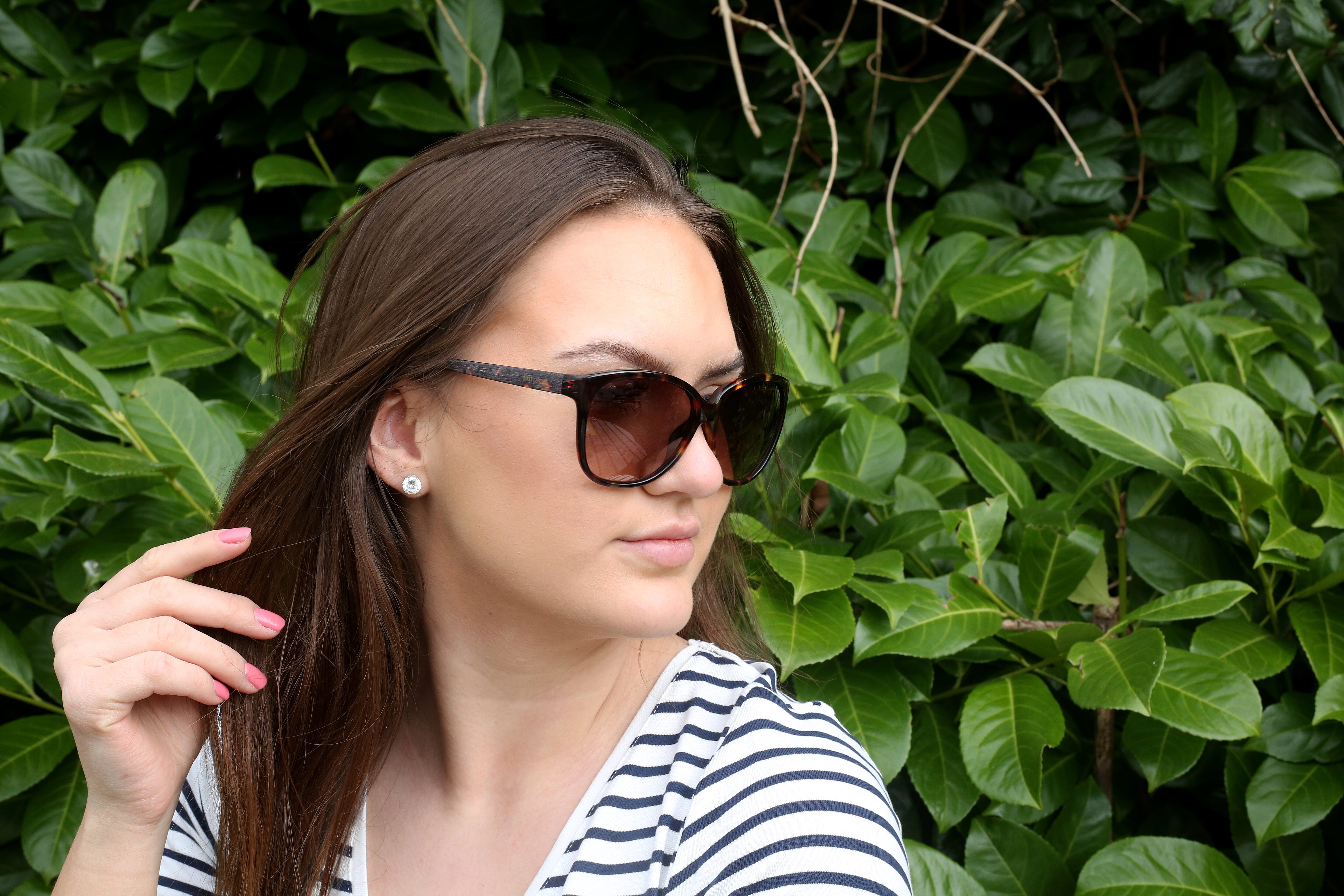 JUST CAVALLI Brown Tortoise Pattern Cat-Eye Sunglasses with Brown Lenses