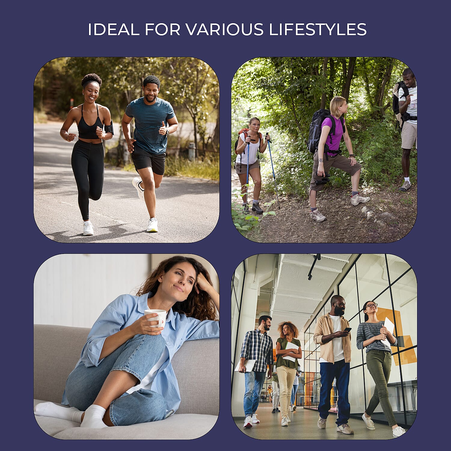 Set of 4 Pairs - Copper Infused Socks (Size S/M) - Black and Brown