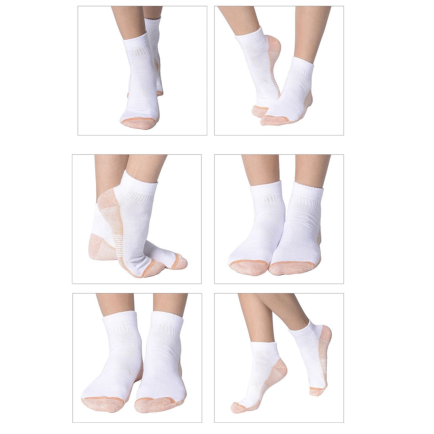 Set of 4 Pairs - Copper Infused Socks (Size S/M) - Black and Brown