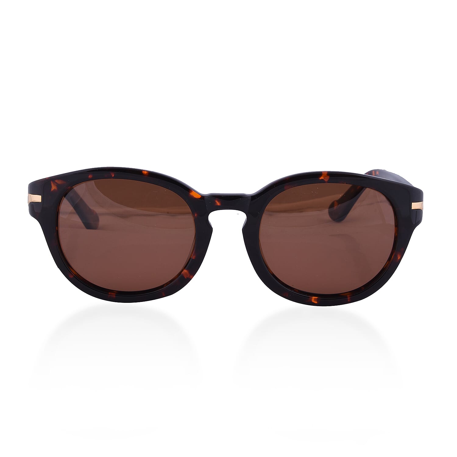 Loopies Round Polarised Folding Sunglasses in Dark Brown