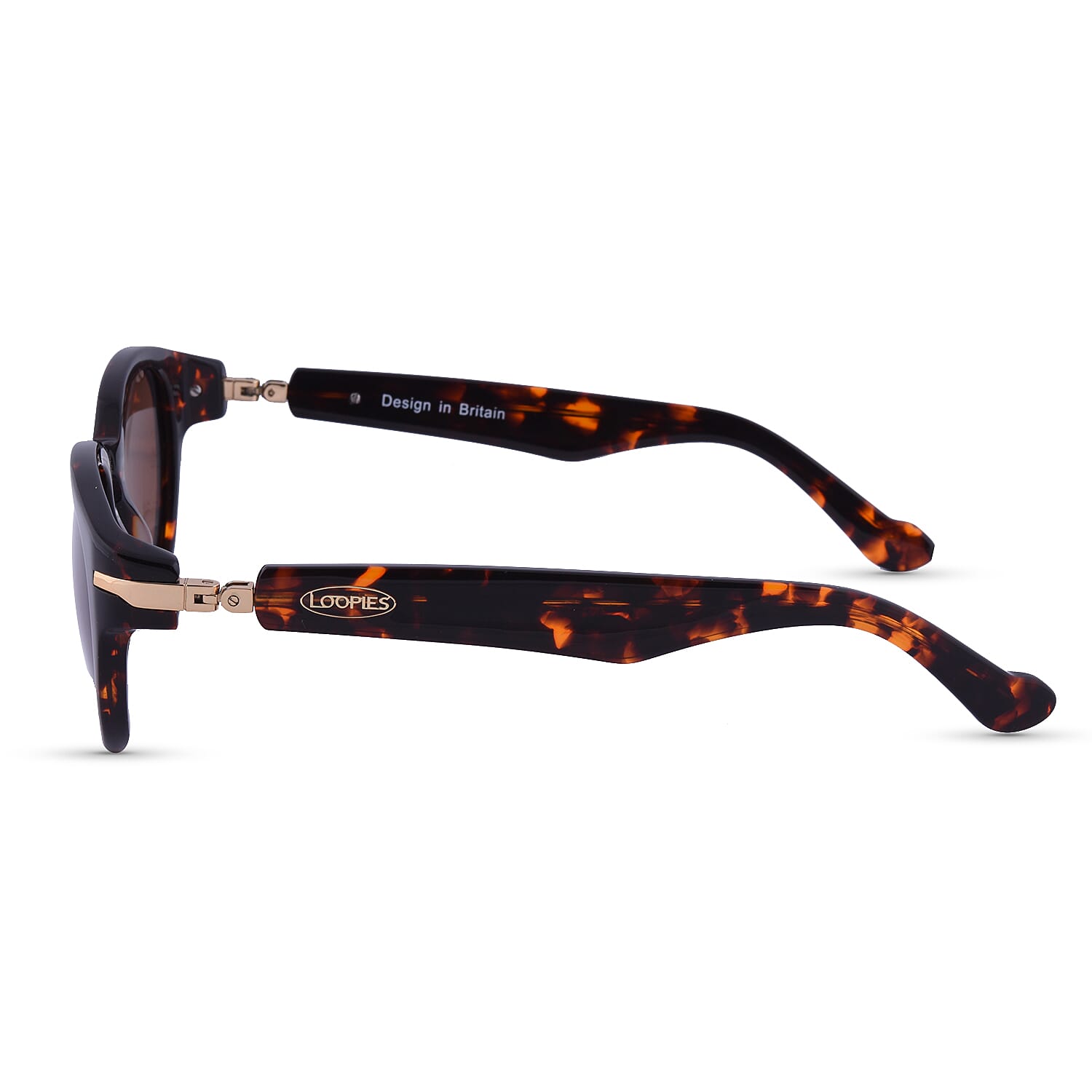 Loopies Round Polarised Folding Sunglasses in Dark Brown